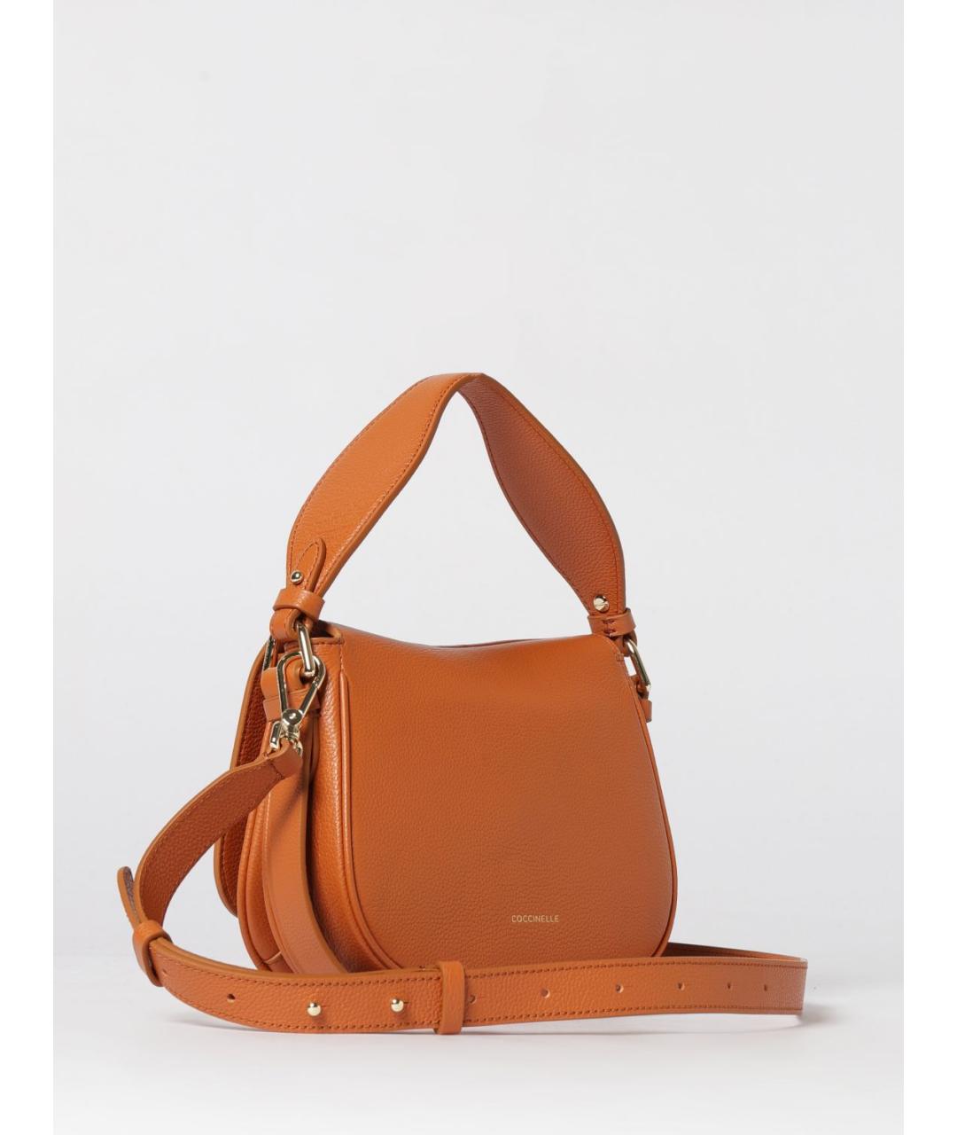 COCCINELLE Оранжевая кожаная сумка через плечо, фото 2