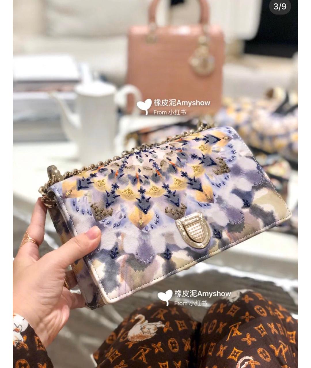 CHRISTIAN DIOR Желтая тканевая сумка через плечо, фото 4