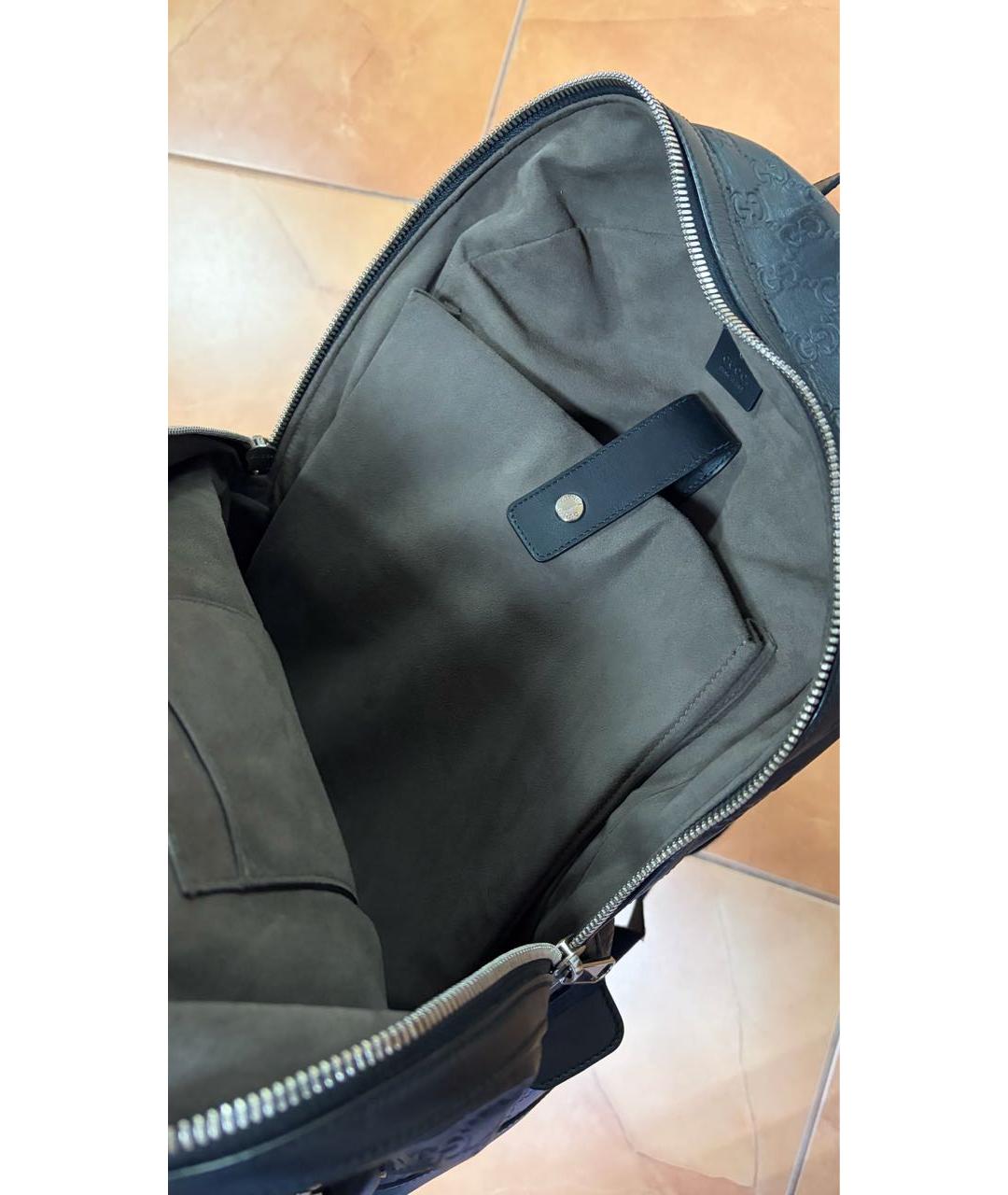 GUCCI Черный кожаный рюкзак, фото 3