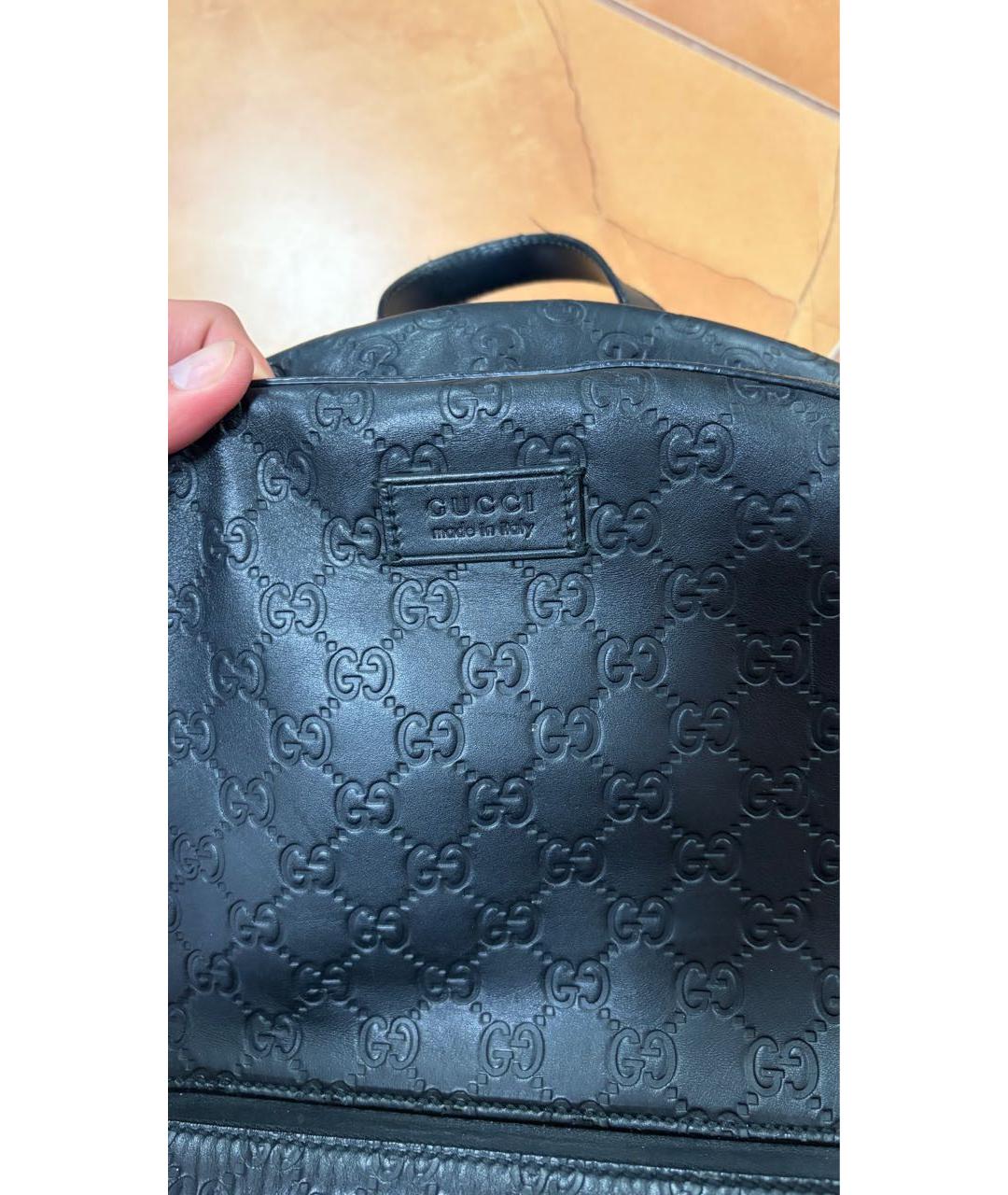 GUCCI Черный кожаный рюкзак, фото 2