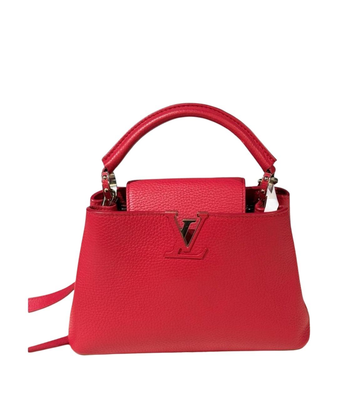 LOUIS VUITTON Красная кожаная сумка с короткими ручками, фото 1