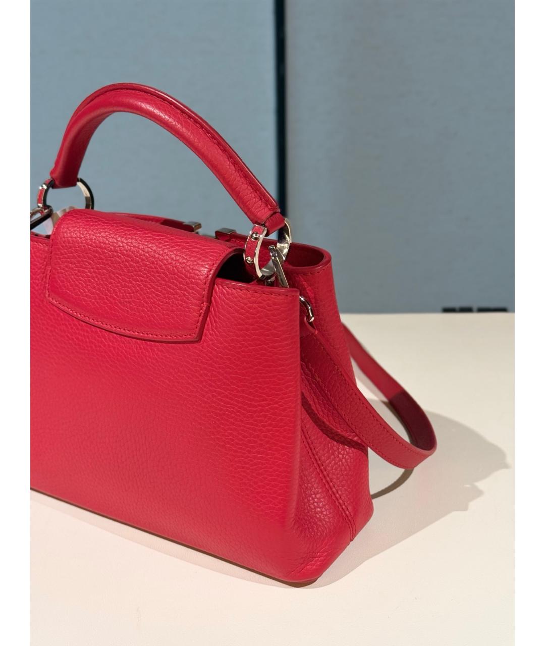 LOUIS VUITTON Красная кожаная сумка с короткими ручками, фото 7