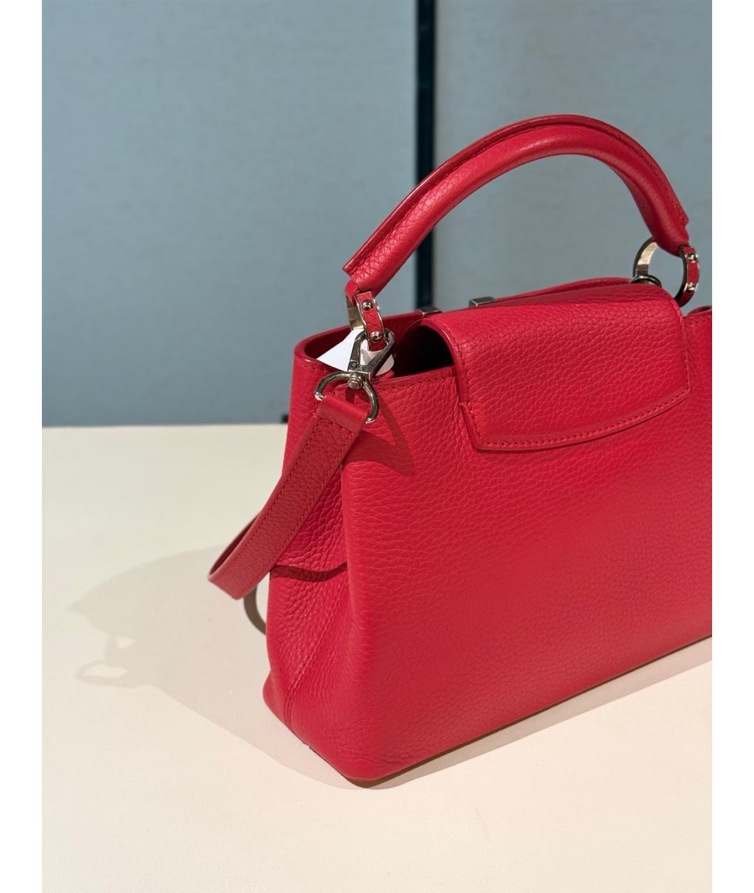 LOUIS VUITTON Красная кожаная сумка с короткими ручками, фото 6