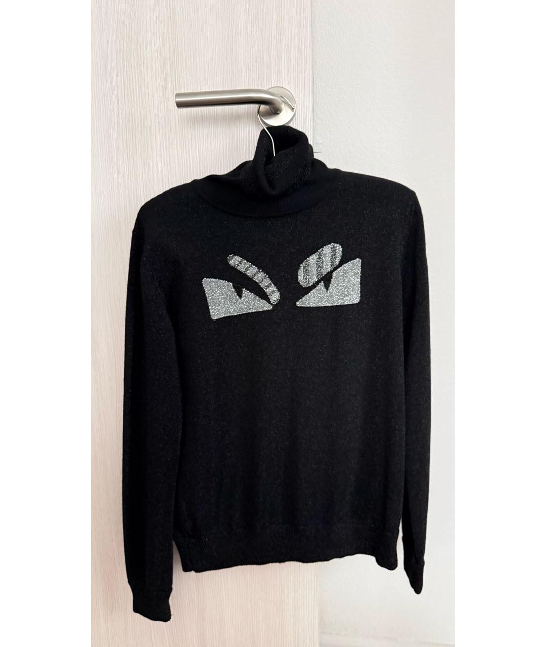 FENDI Черная шерстяная водолазка, фото 4