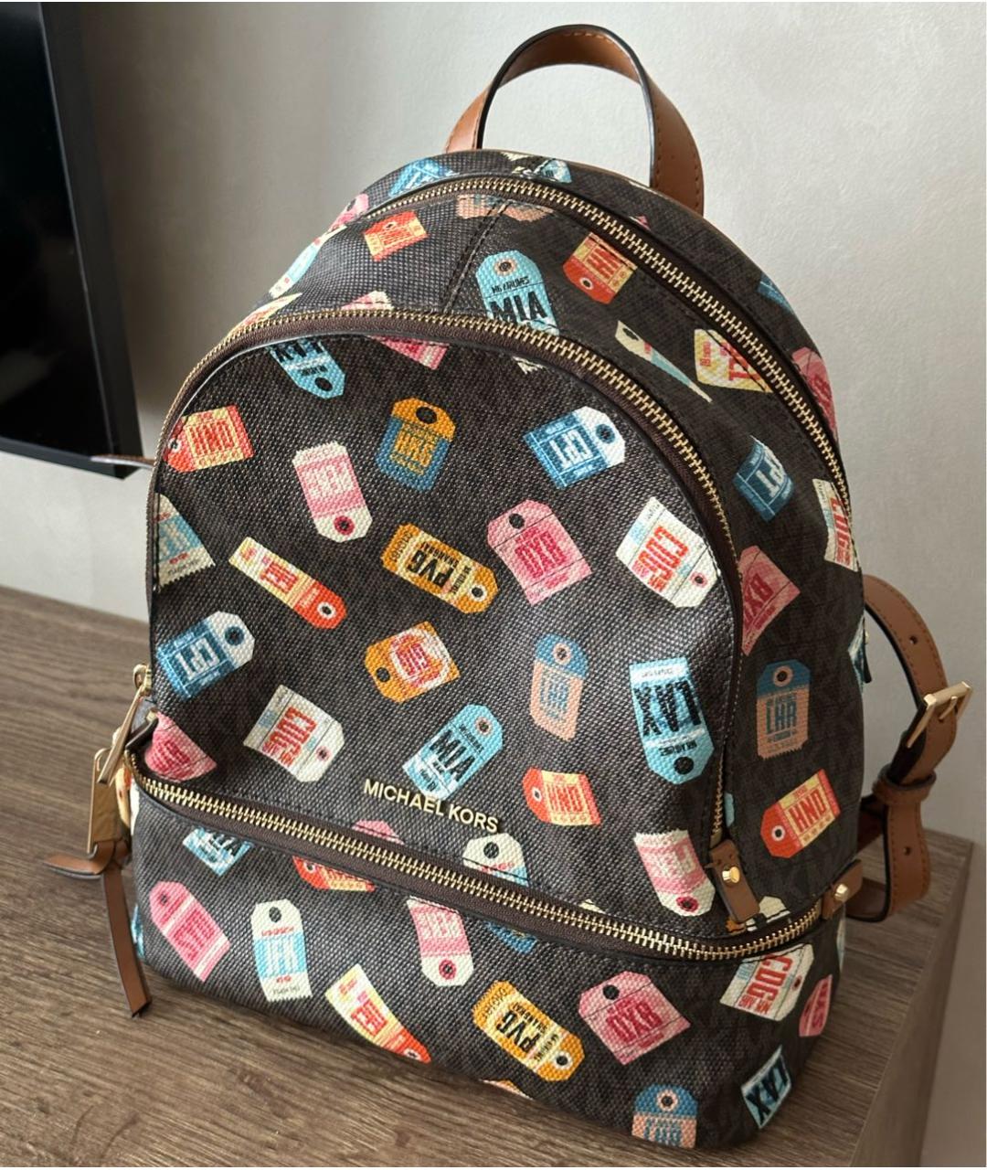 MICHAEL KORS Коричневый рюкзак из искусственной кожи, фото 2
