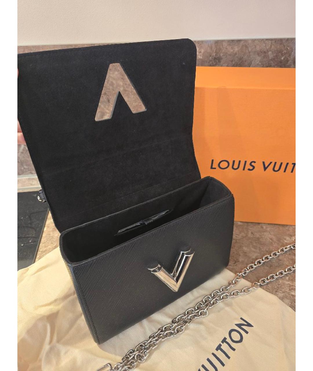 LOUIS VUITTON Черная кожаная сумка с короткими ручками, фото 4