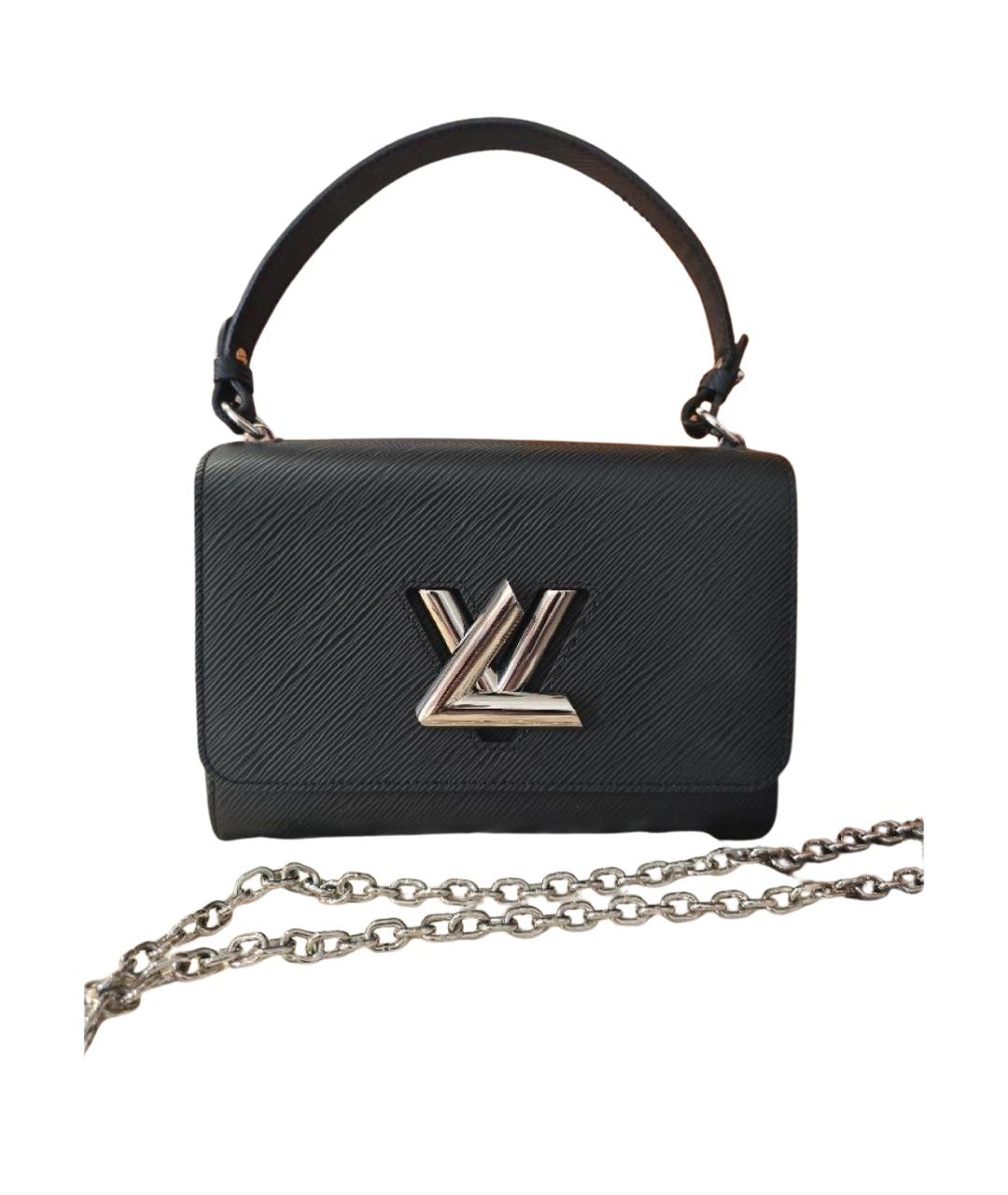 LOUIS VUITTON Черная кожаная сумка с короткими ручками, фото 1