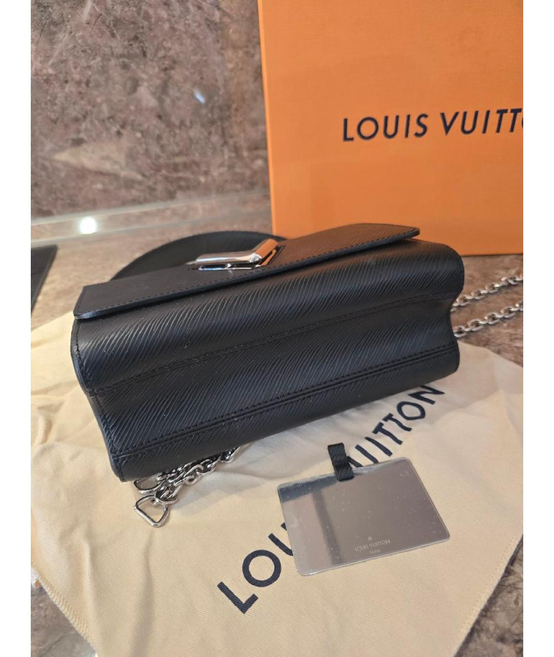 LOUIS VUITTON Черная кожаная сумка с короткими ручками, фото 6