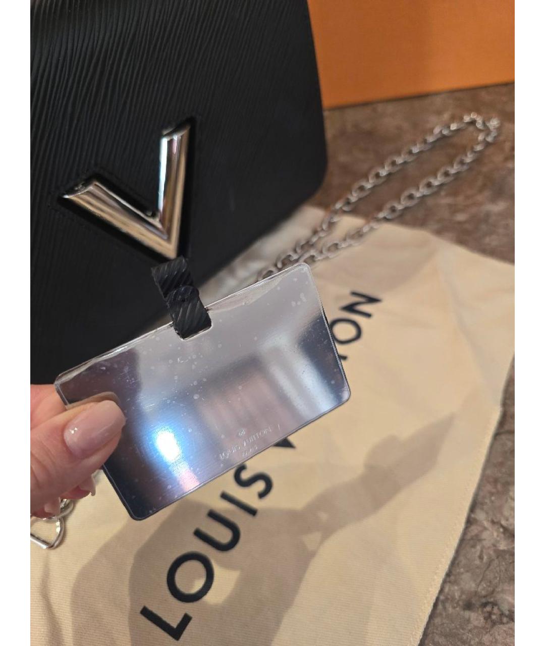 LOUIS VUITTON Черная кожаная сумка с короткими ручками, фото 5
