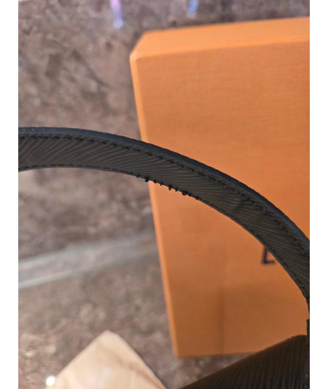 LOUIS VUITTON Черная кожаная сумка с короткими ручками, фото 7