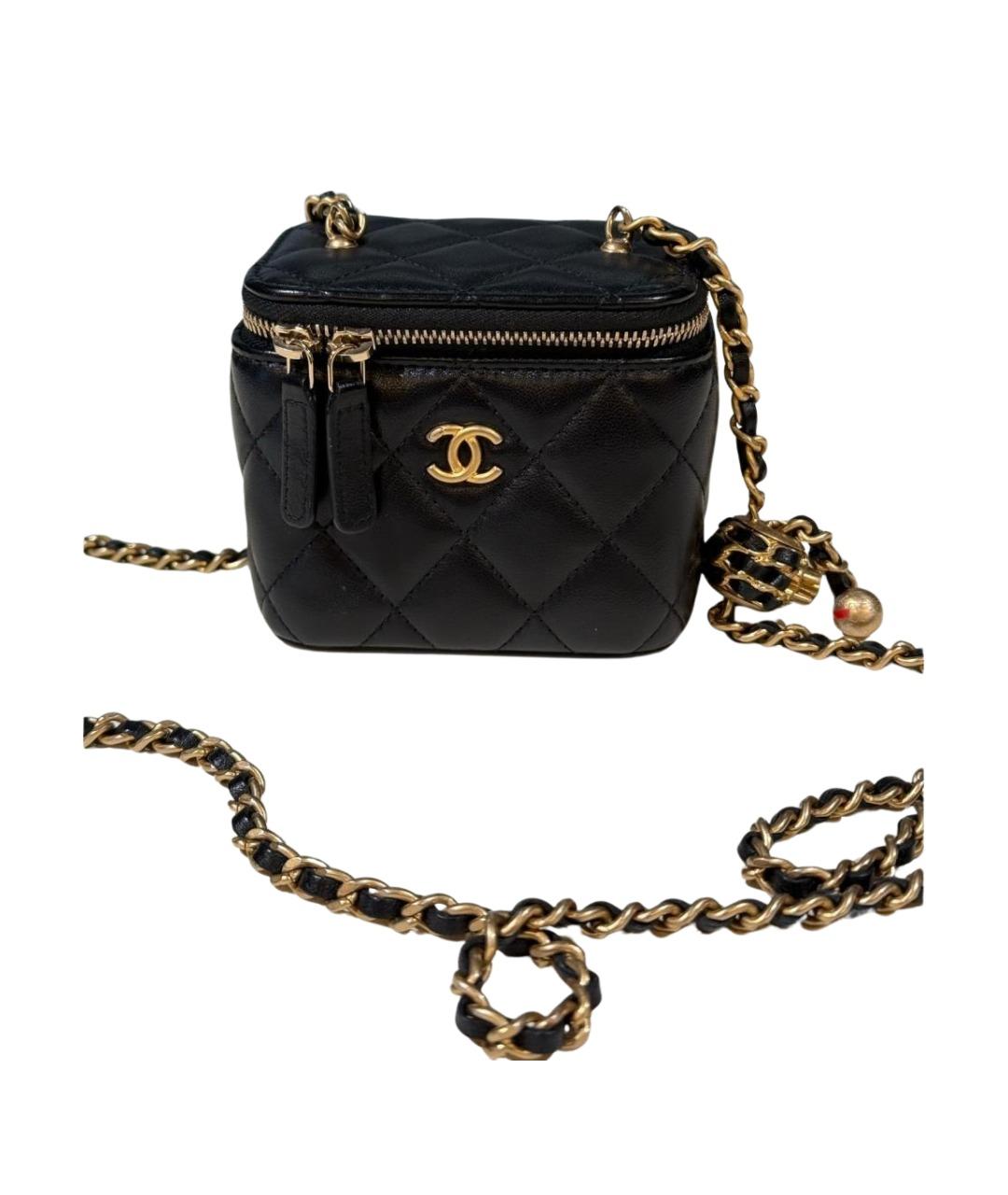 CHANEL Черная кожаная сумка через плечо, фото 1