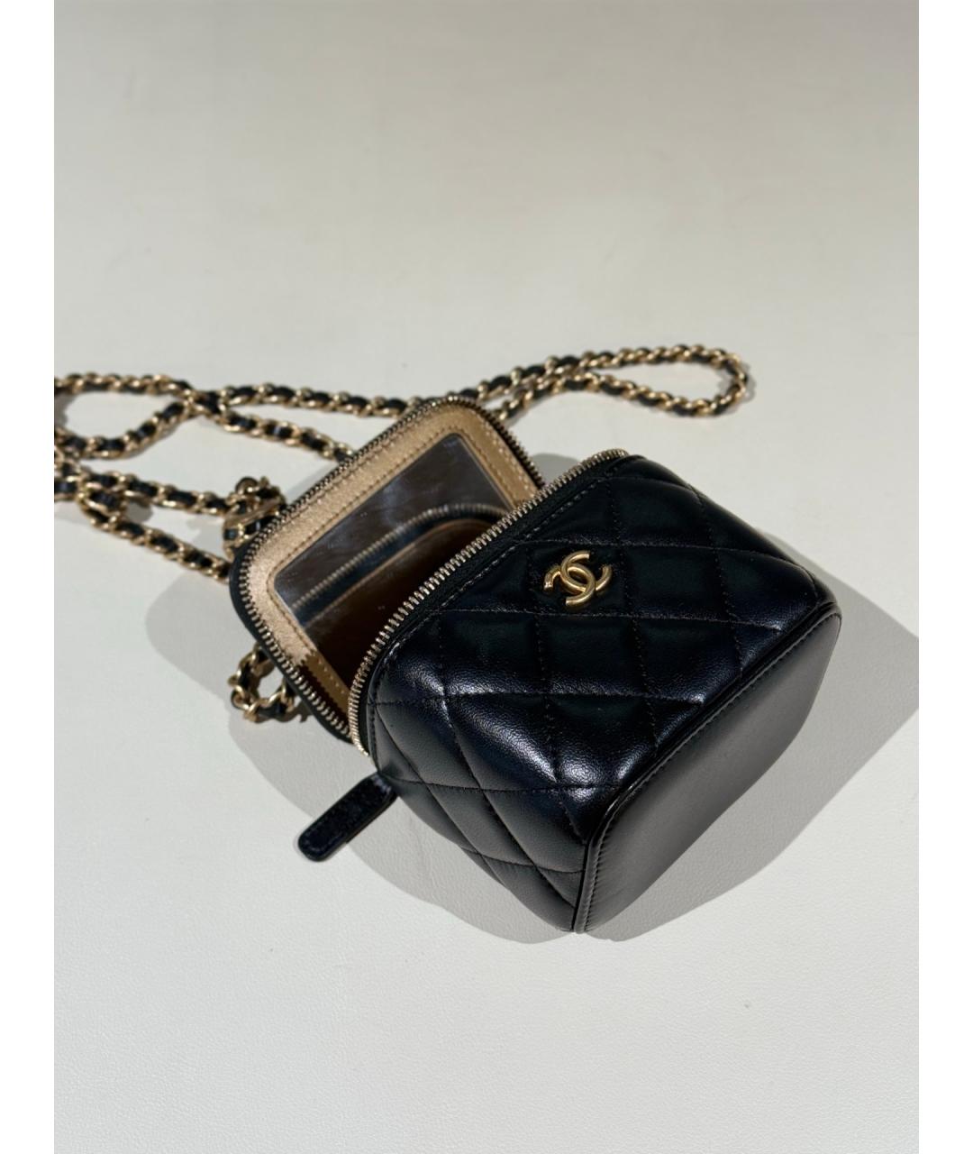 CHANEL Черная кожаная сумка через плечо, фото 7
