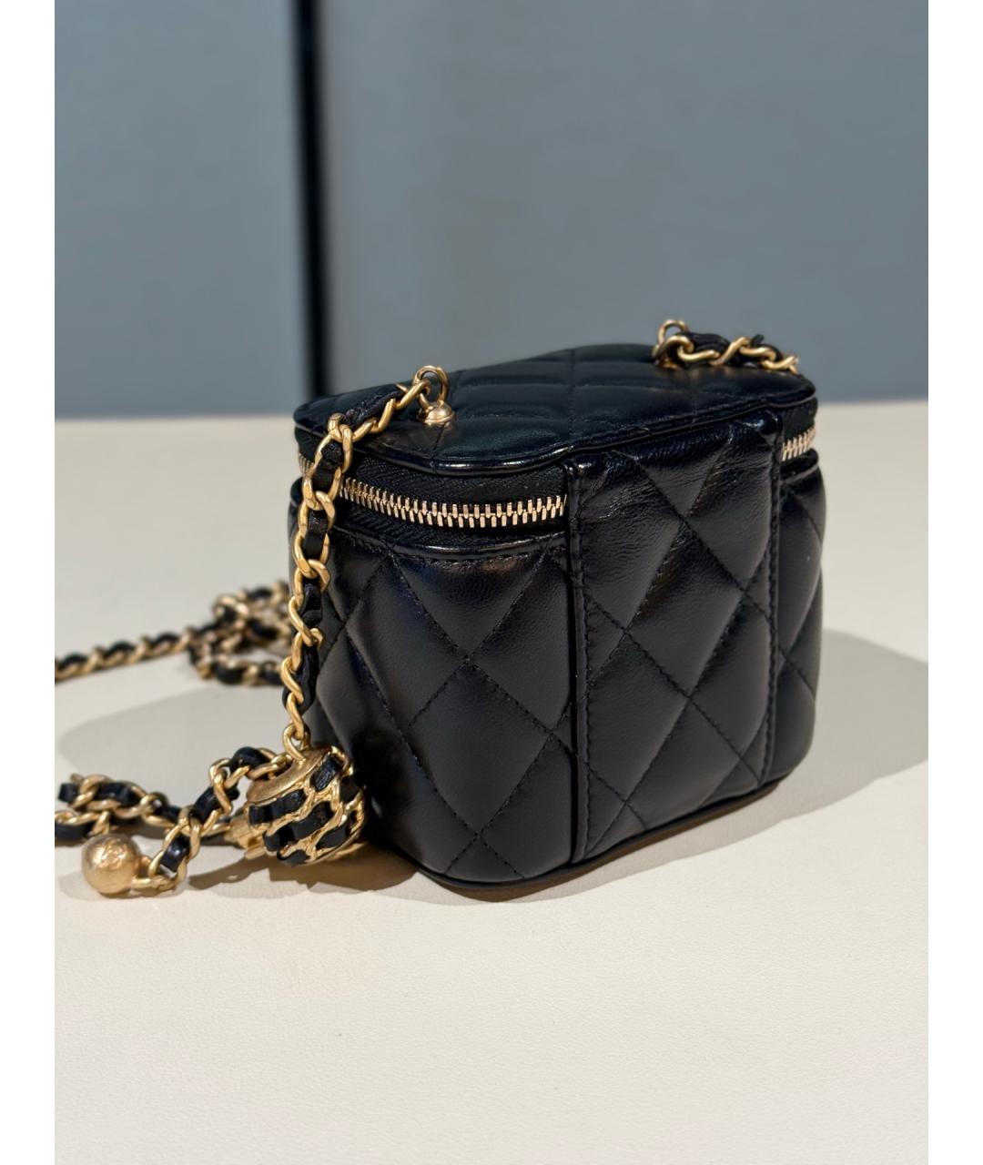 CHANEL Черная кожаная сумка через плечо, фото 6