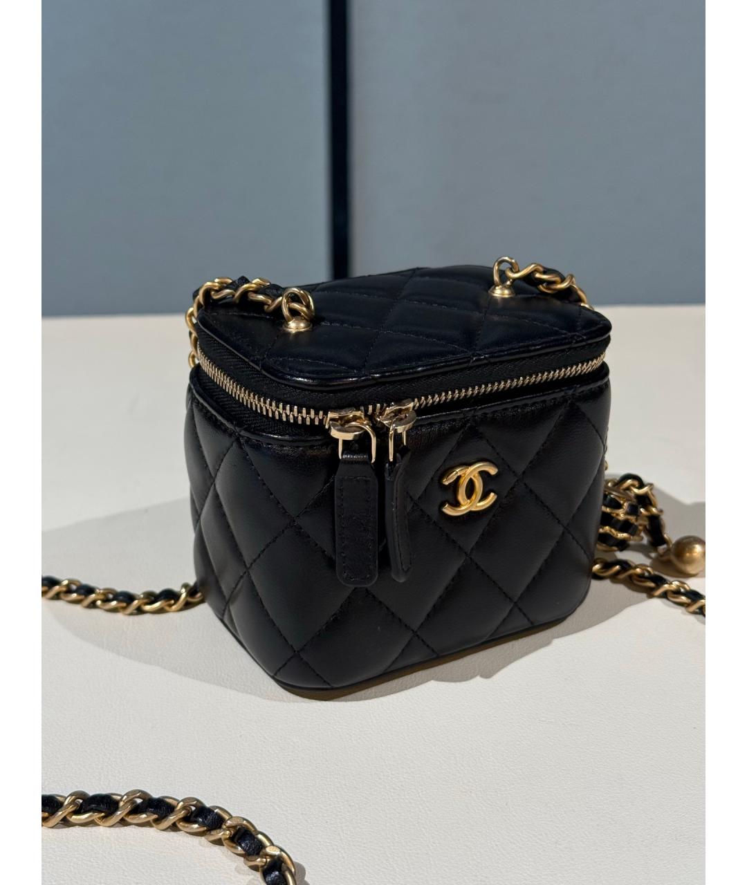 CHANEL Черная кожаная сумка через плечо, фото 4