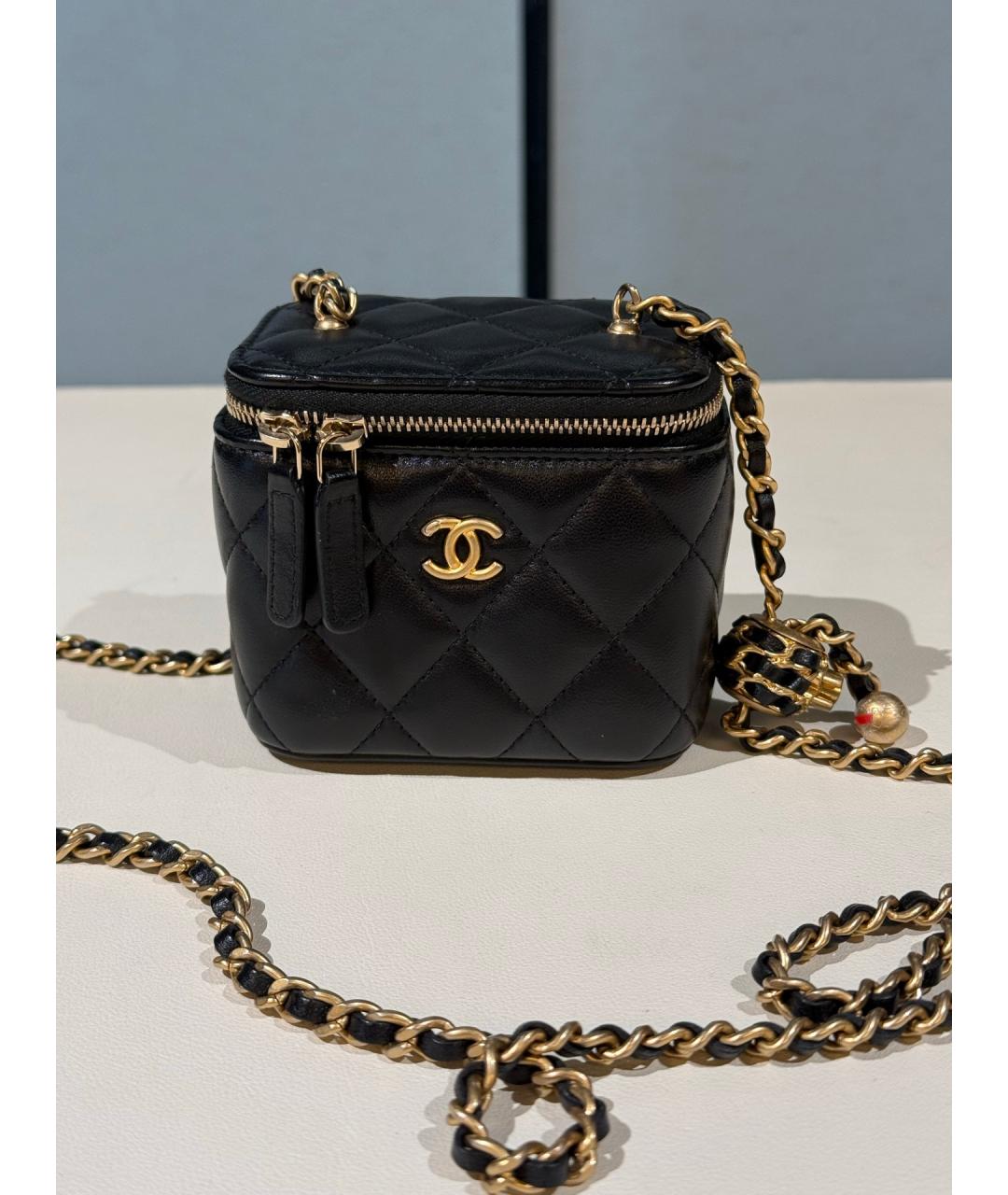 CHANEL Черная кожаная сумка через плечо, фото 9