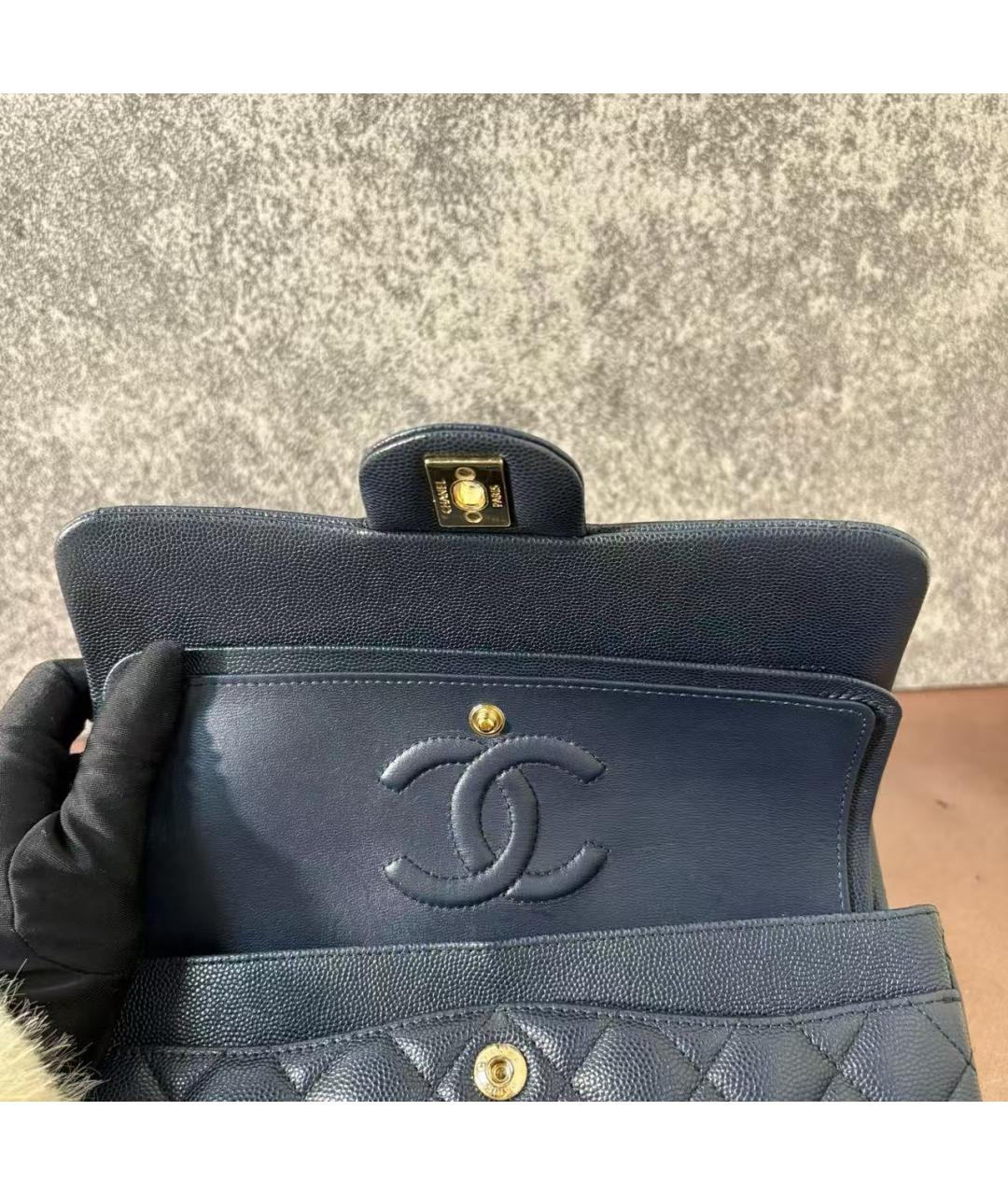 CHANEL Голубая кожаная сумка через плечо, фото 6