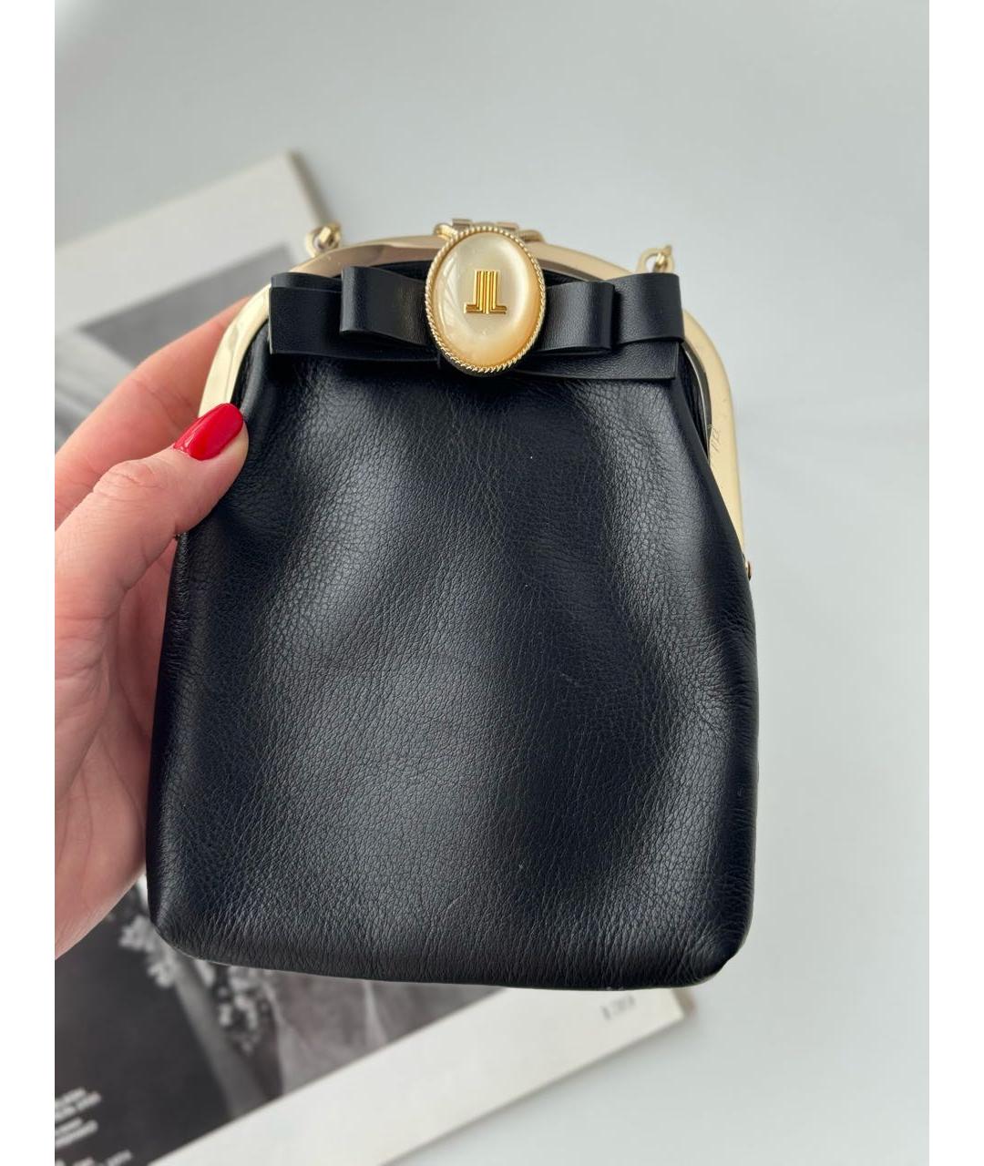LANVIN Черная кожаная сумка через плечо, фото 2