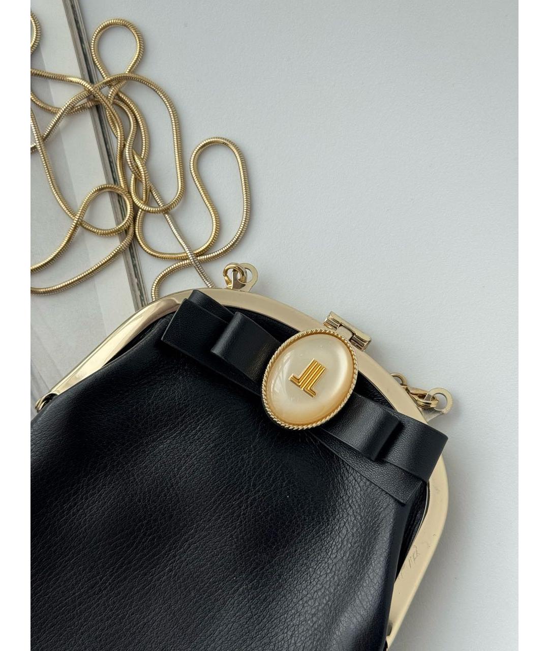 LANVIN Черная кожаная сумка через плечо, фото 3