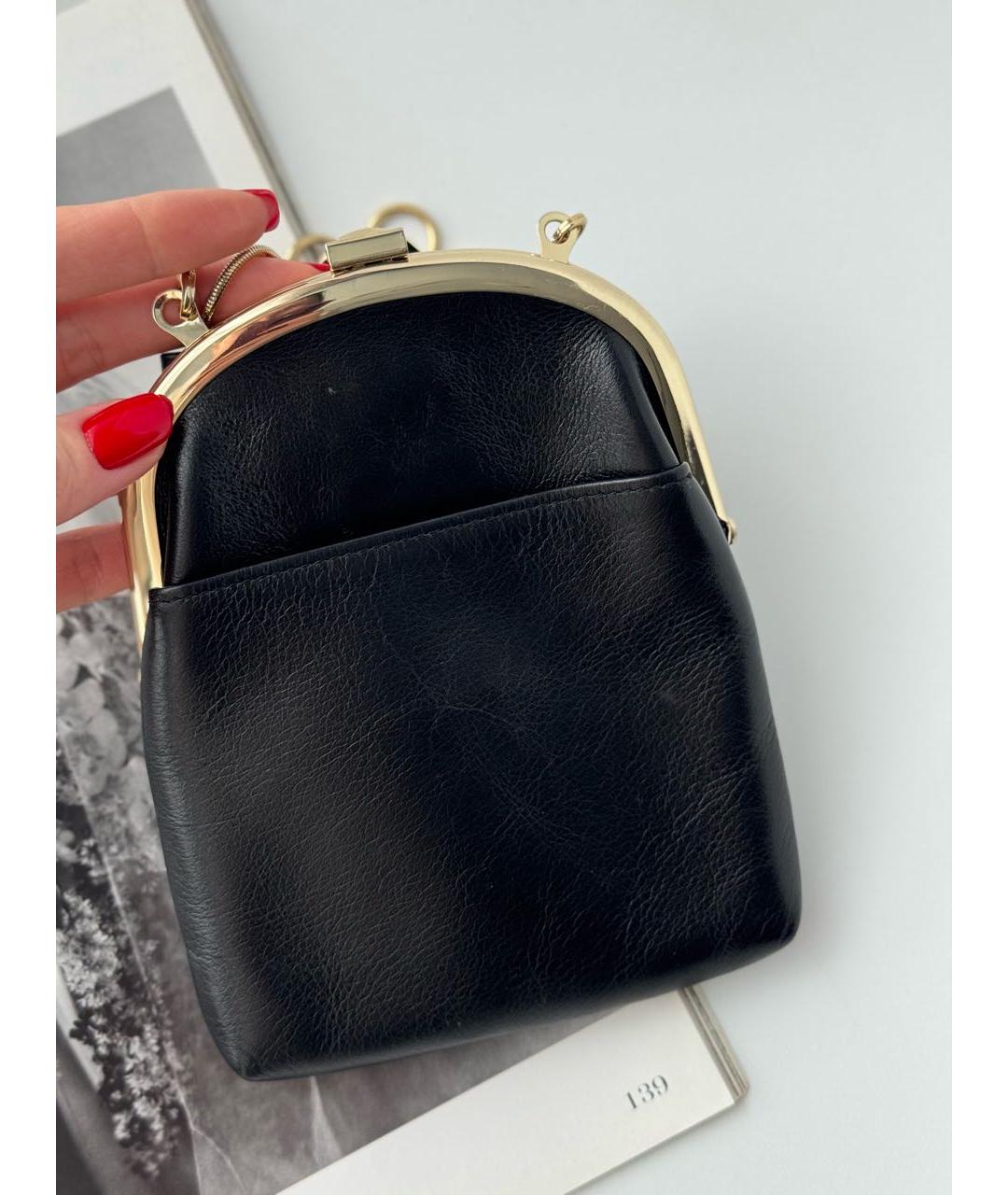 LANVIN Черная кожаная сумка через плечо, фото 6