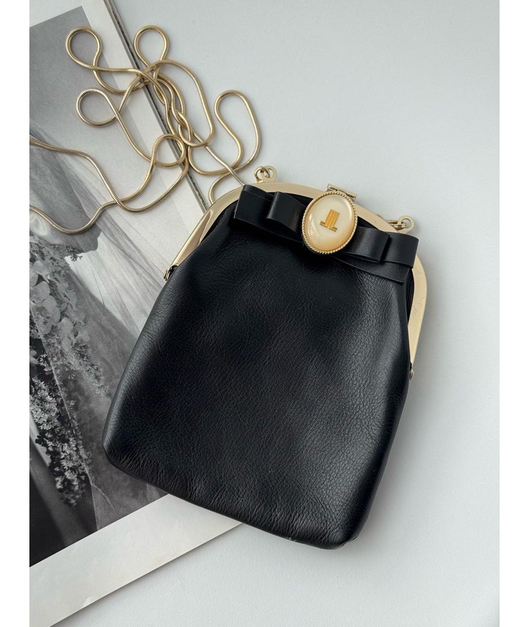 LANVIN Черная кожаная сумка через плечо, фото 7