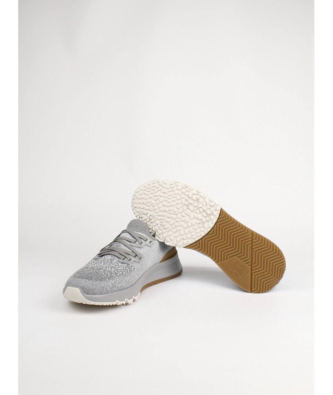 BRUNELLO CUCINELLI Серые текстильные низкие кроссовки / кеды, фото 6