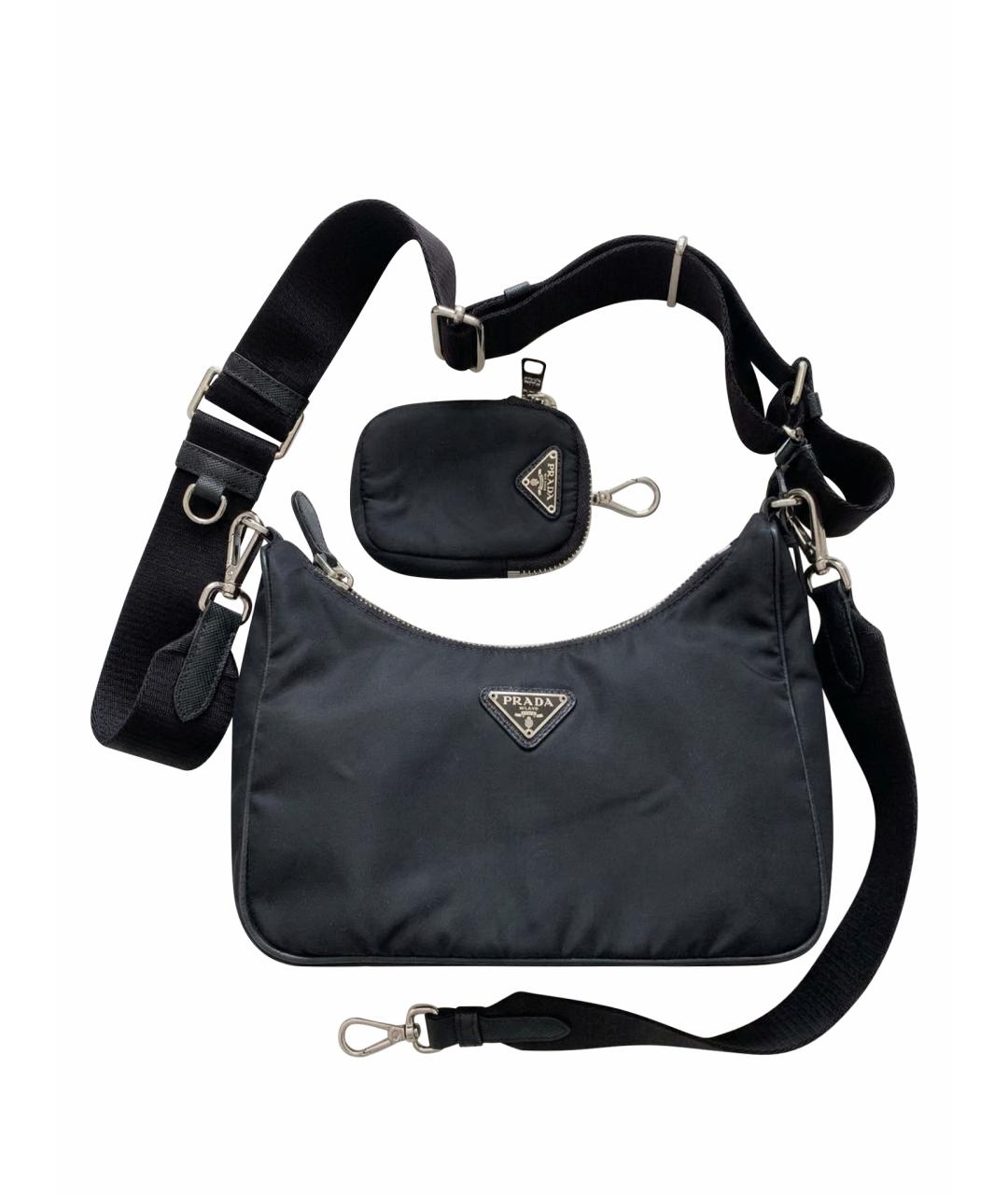 PRADA Черная тканевая сумка через плечо, фото 1