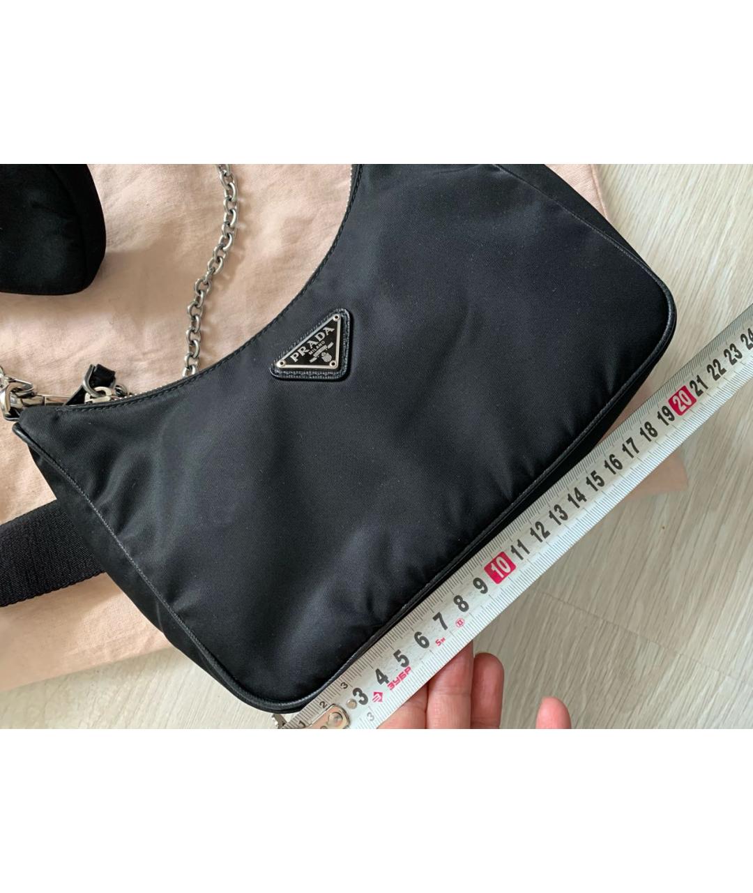 PRADA Черная тканевая сумка через плечо, фото 7