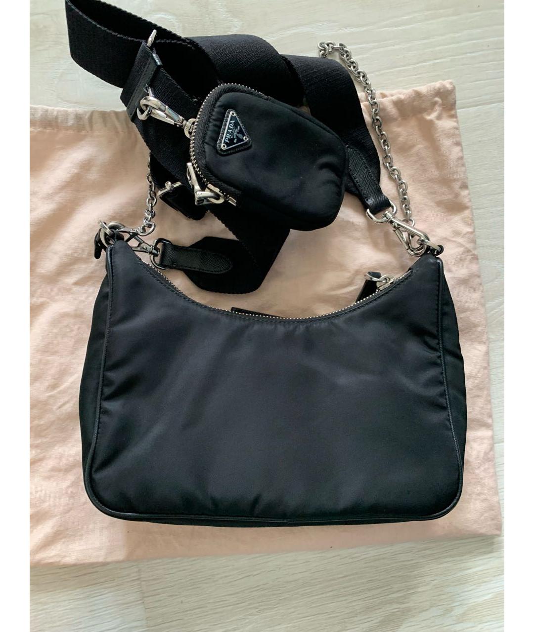 PRADA Черная тканевая сумка через плечо, фото 3