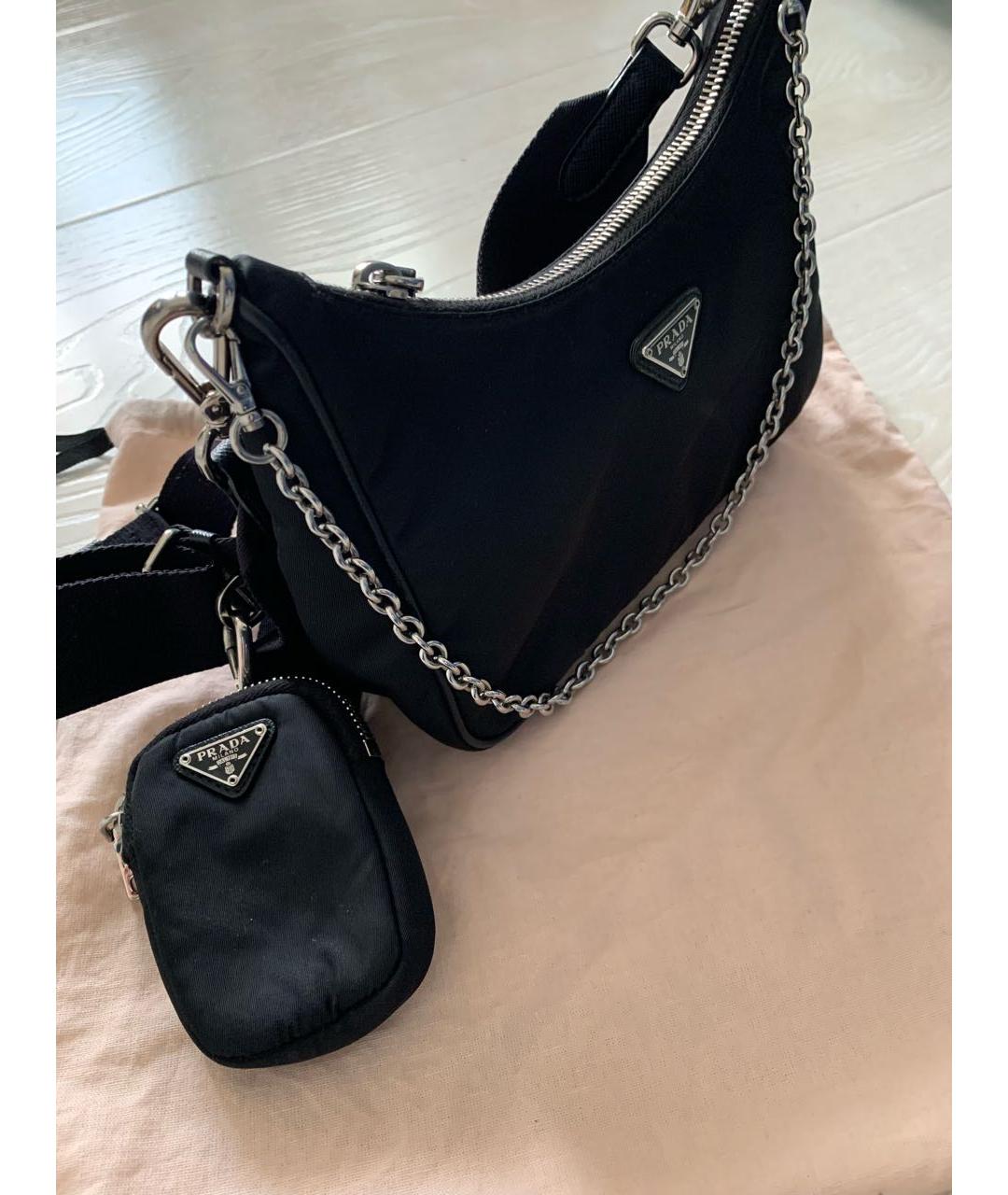 PRADA Черная тканевая сумка через плечо, фото 2