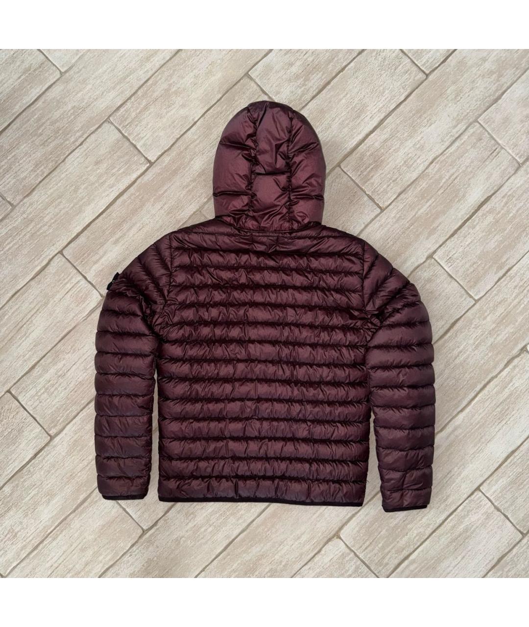 STONE ISLAND Бордовая полиэстеровая куртка, фото 2