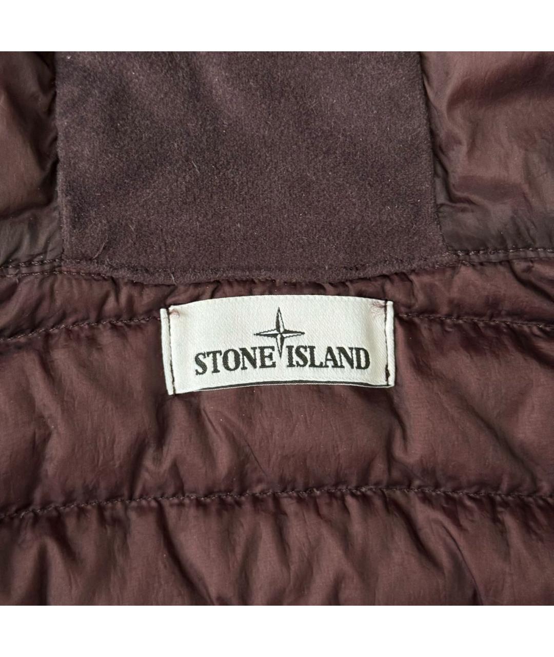 STONE ISLAND Бордовая полиэстеровая куртка, фото 3