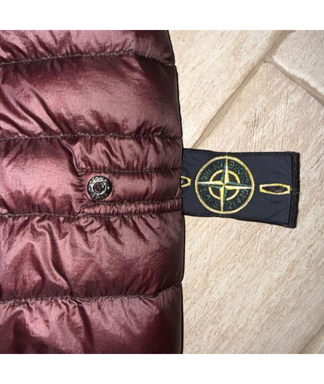 STONE ISLAND Бордовая полиэстеровая куртка, фото 5