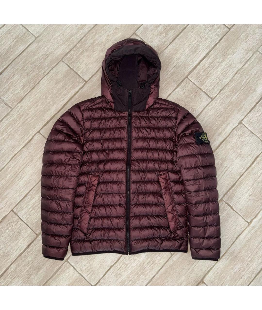 STONE ISLAND Бордовая полиэстеровая куртка, фото 6