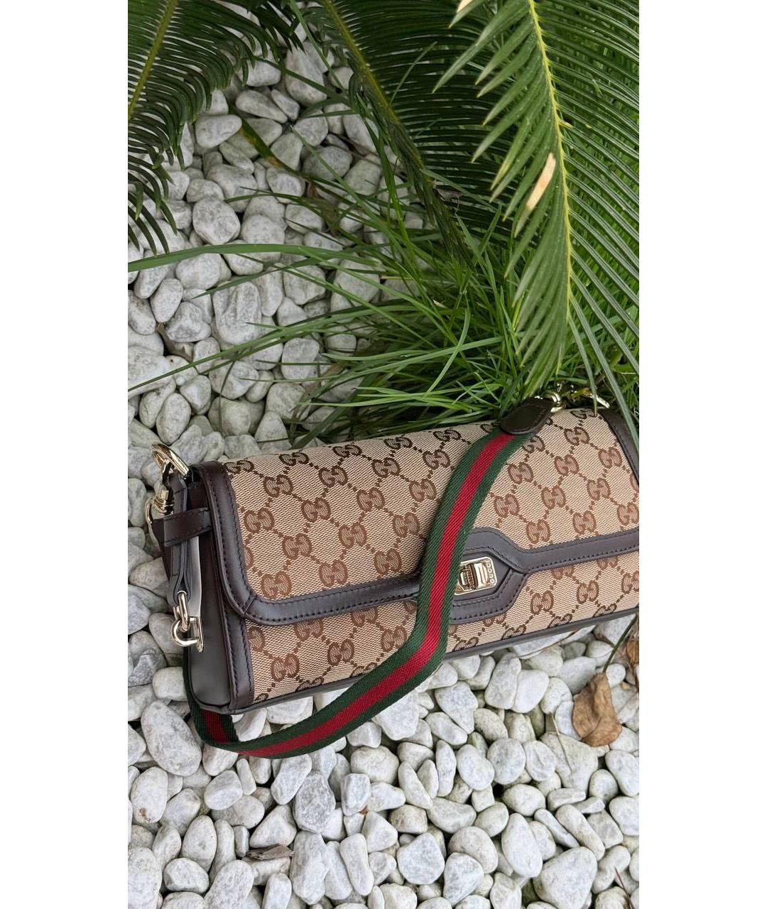 GUCCI Коричневая кожаная сумка с короткими ручками, фото 2