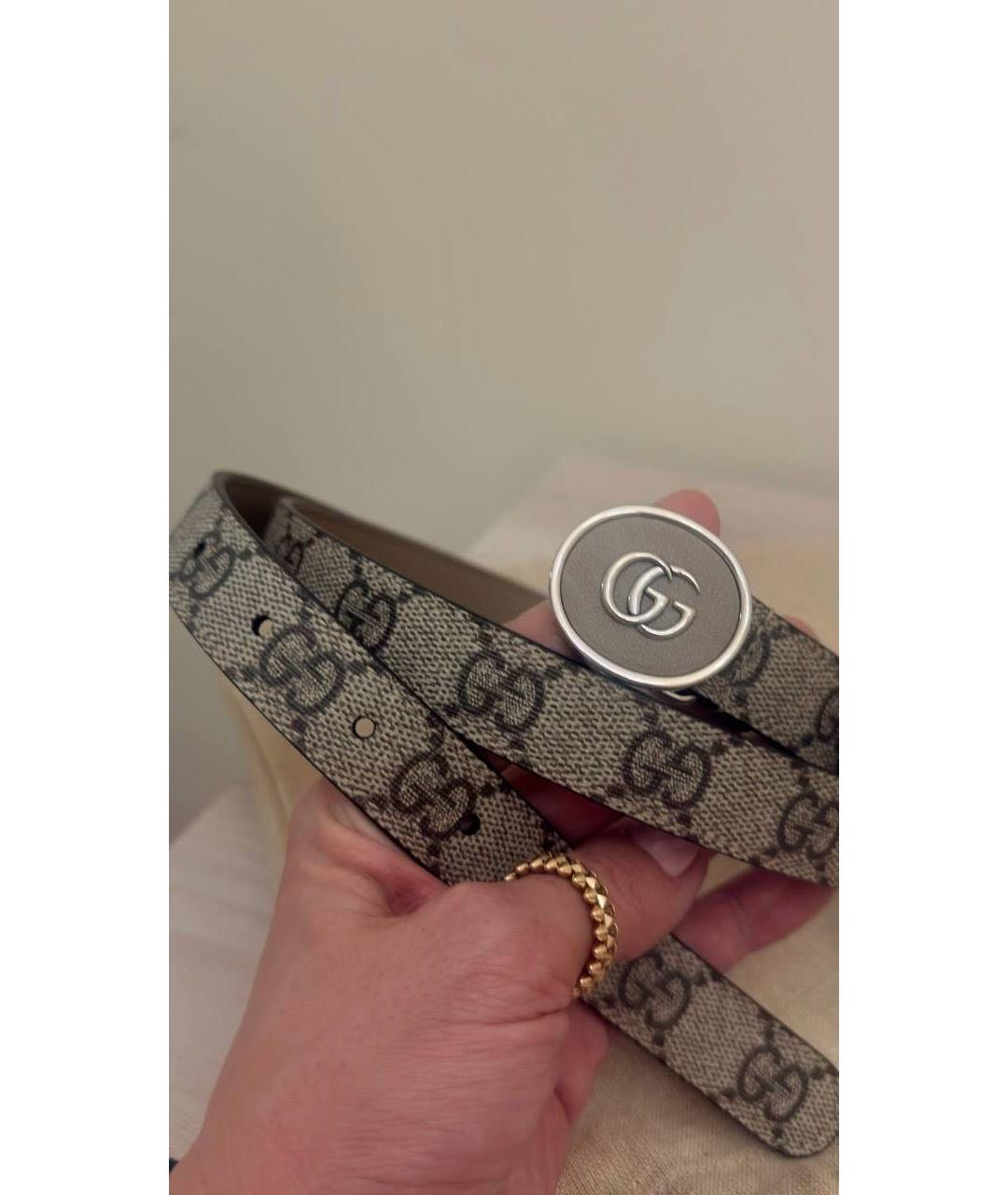 GUCCI Бежевый кожаный ремень, фото 2