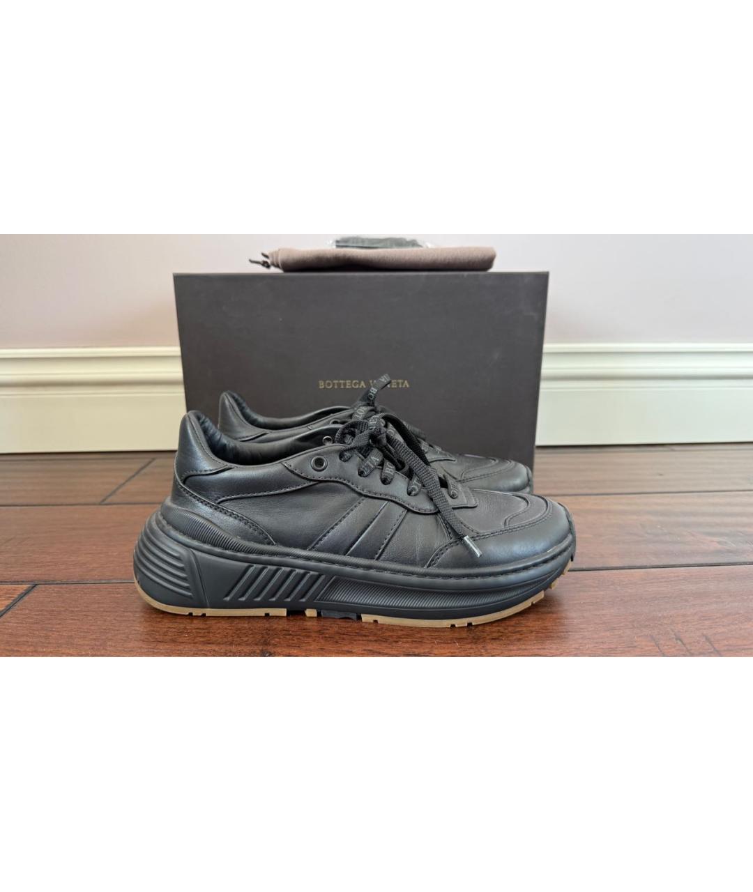 BOTTEGA VENETA Черные кожаные кроссовки, фото 8