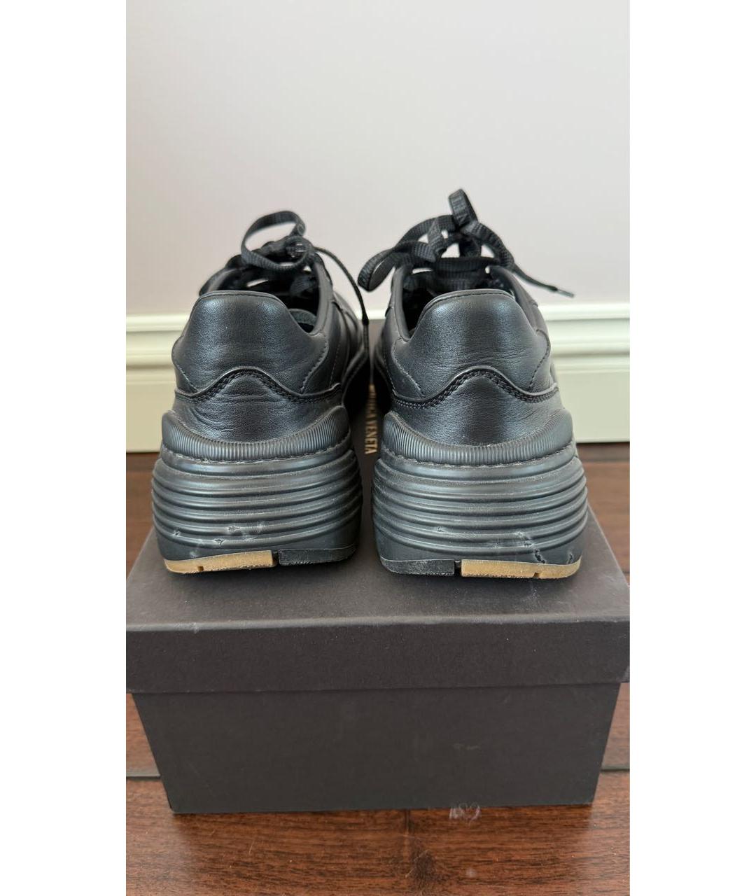 BOTTEGA VENETA Черные кожаные кроссовки, фото 4