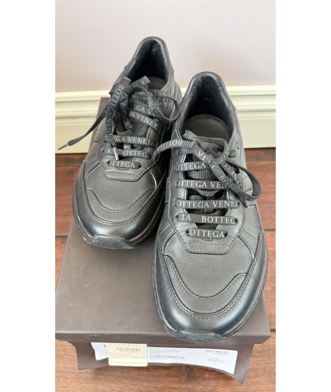 BOTTEGA VENETA Черные кожаные кроссовки, фото 5