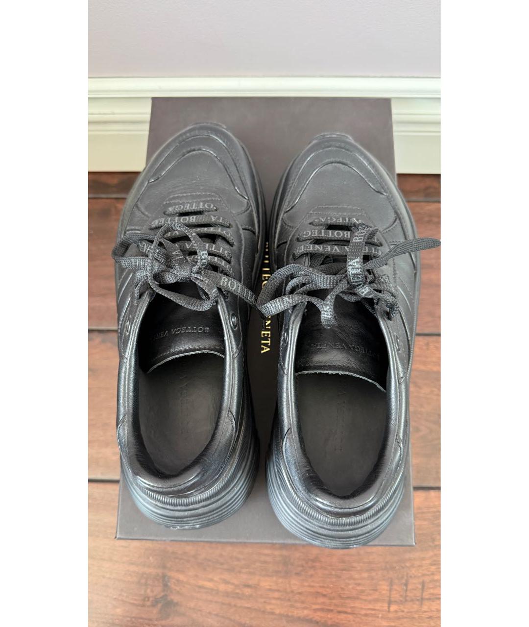 BOTTEGA VENETA Черные кожаные кроссовки, фото 3