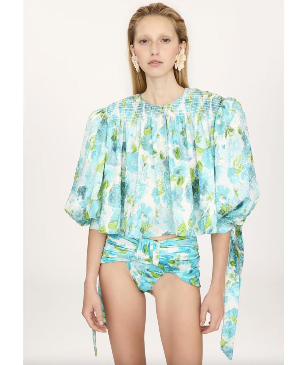 CHLOE Бирюзовая шелковая блузы, фото 3