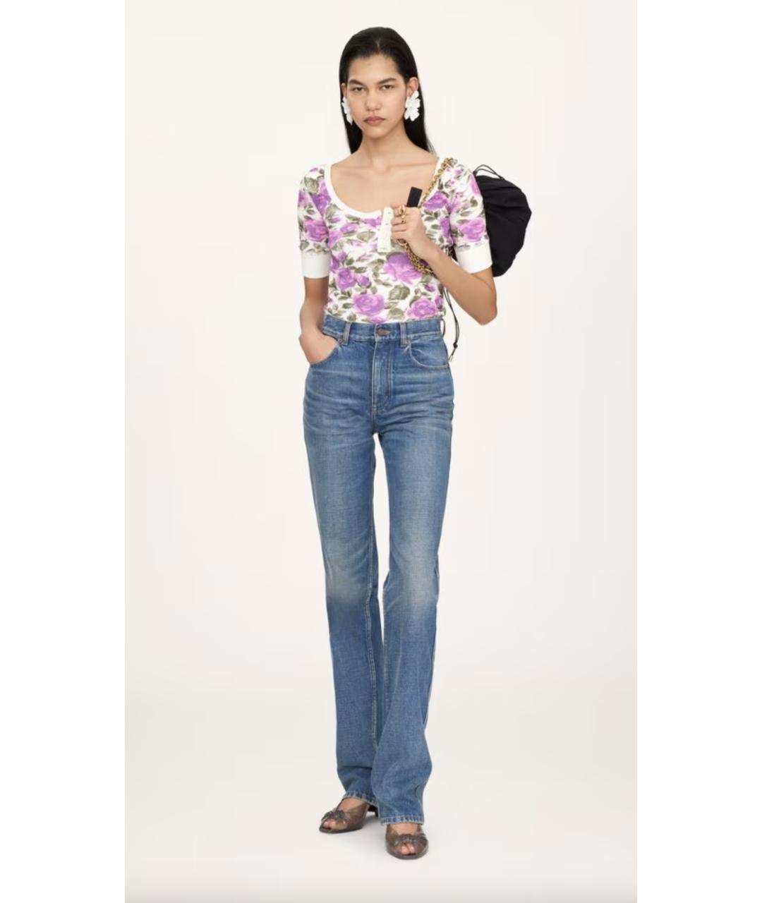 CHLOE Голубые хлопковые прямые джинсы, фото 2