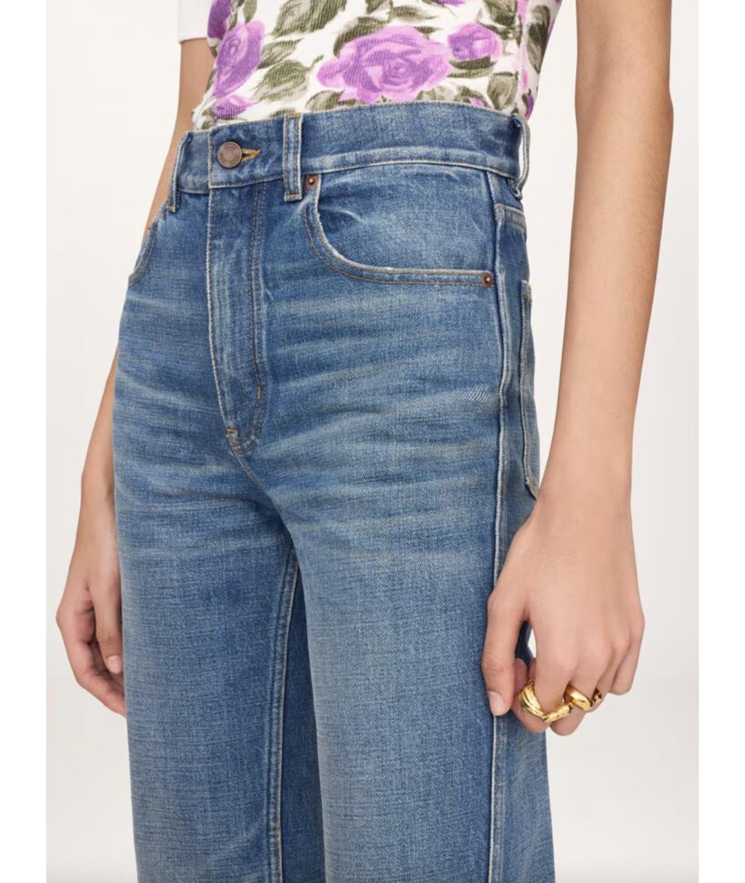 CHLOE Голубые хлопковые прямые джинсы, фото 5