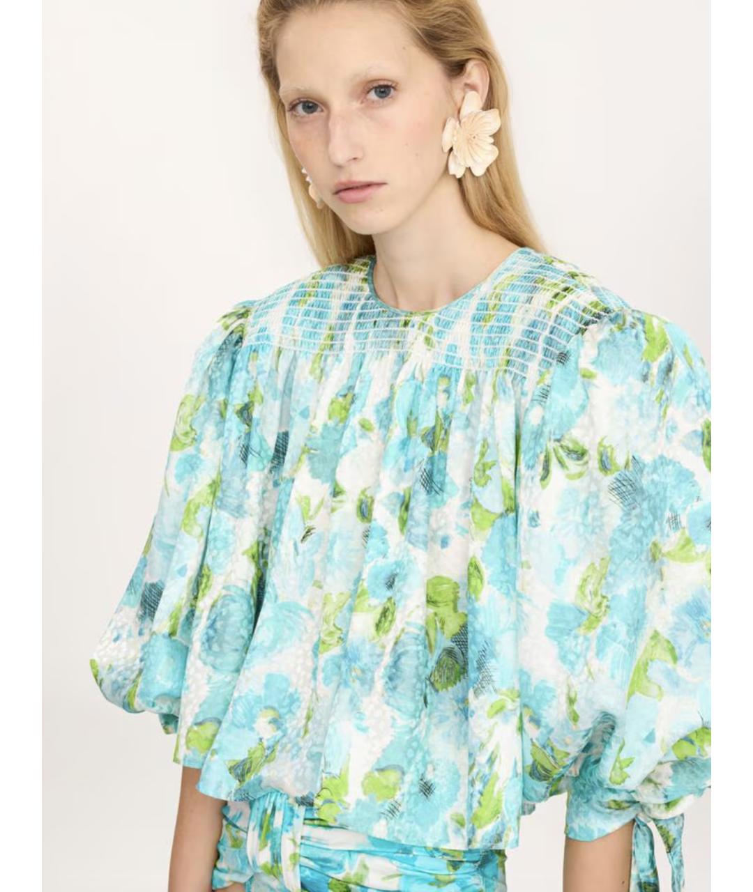 CHLOE Бирюзовая шелковая блузы, фото 5