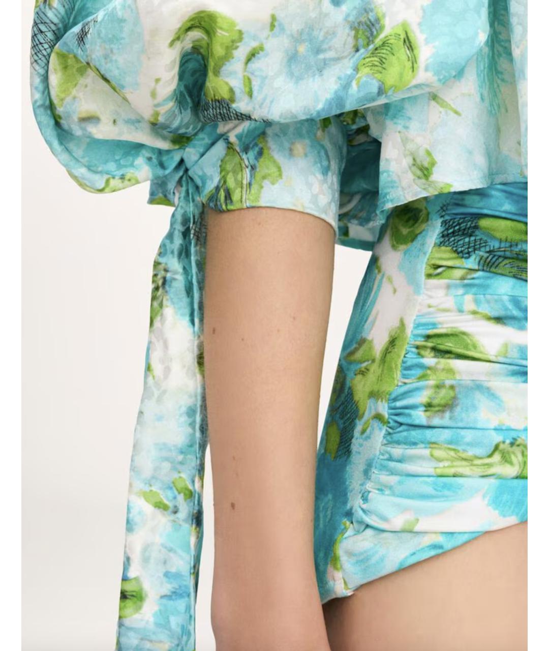 CHLOE Бирюзовая шелковая блузы, фото 6