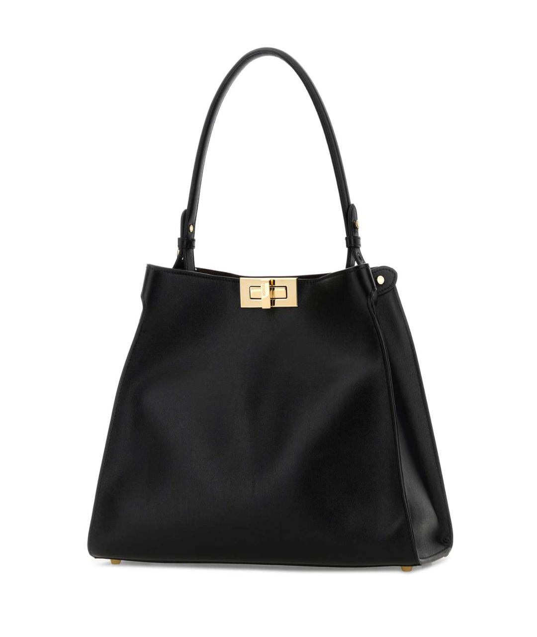 FENDI Черная кожаная сумка с короткими ручками, фото 2