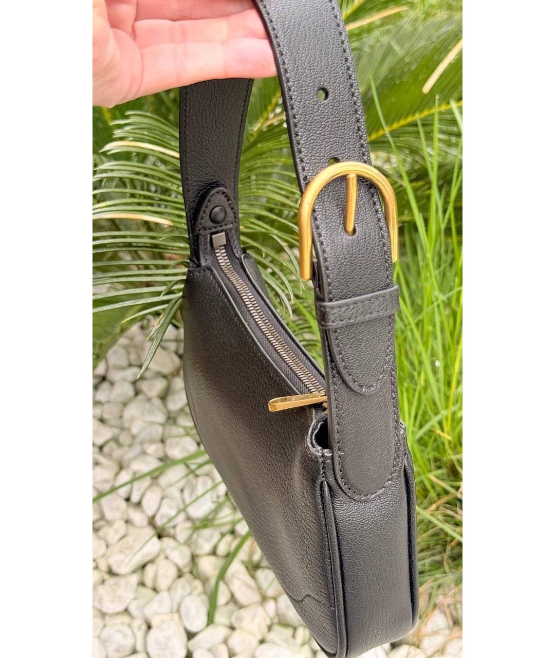 GUCCI Черная кожаная сумка с короткими ручками, фото 5