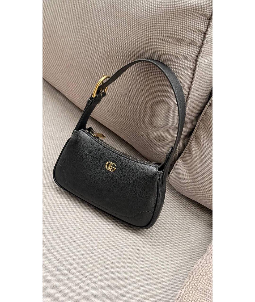 GUCCI Черная кожаная сумка с короткими ручками, фото 2