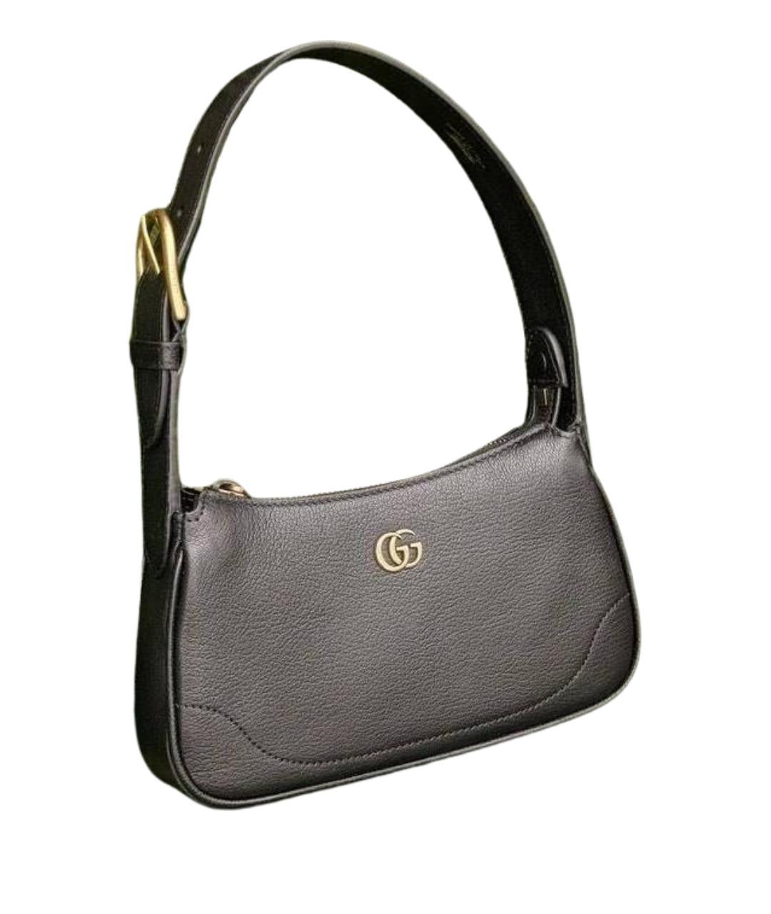 GUCCI Черная кожаная сумка с короткими ручками, фото 1