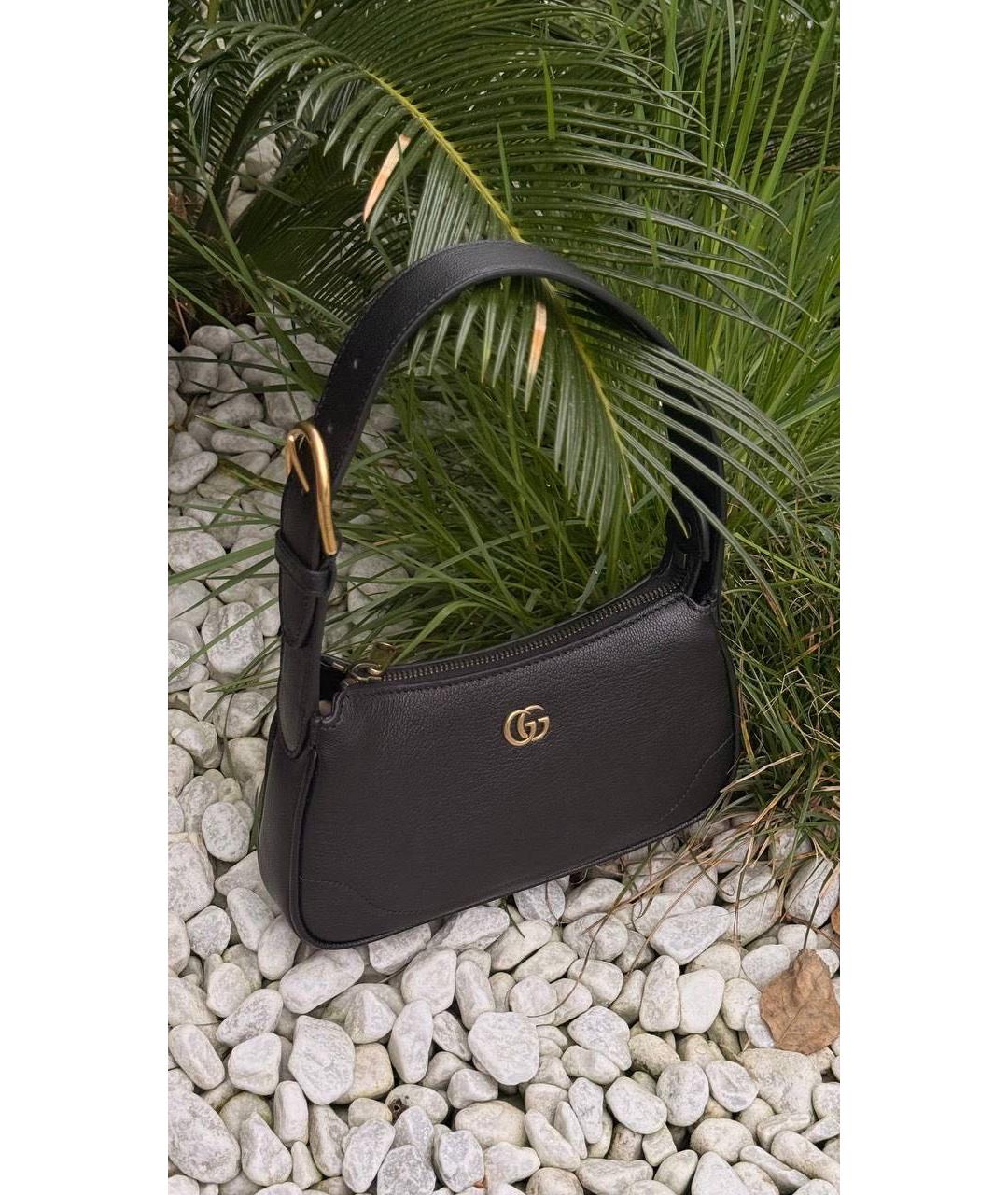 GUCCI Черная кожаная сумка с короткими ручками, фото 4