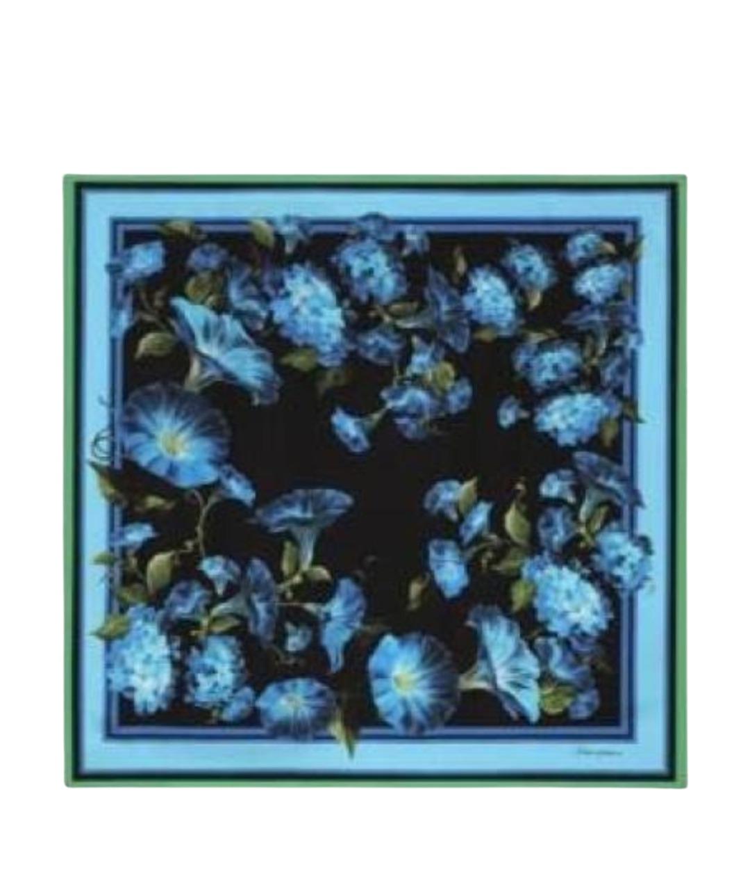 DOLCE&GABBANA Синий шелковый платок, фото 1